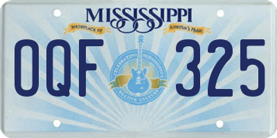 MS license plate OQF325