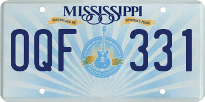 MS license plate OQF331