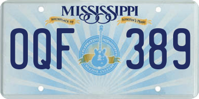 MS license plate OQF389