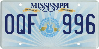 MS license plate OQF996