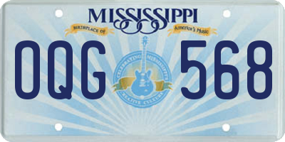 MS license plate OQG568