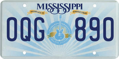 MS license plate OQG890