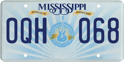 MS license plate OQH068