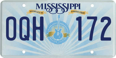 MS license plate OQH172
