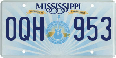 MS license plate OQH953