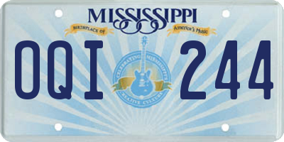 MS license plate OQI244
