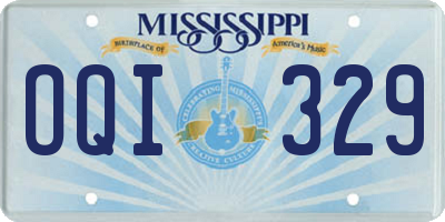 MS license plate OQI329