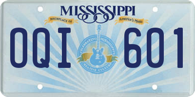 MS license plate OQI601
