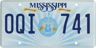 MS license plate OQI741