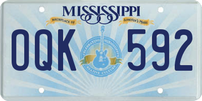 MS license plate OQK592
