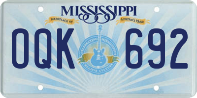 MS license plate OQK692