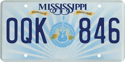 MS license plate OQK846
