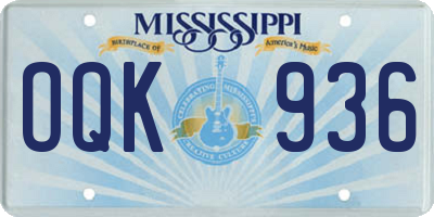 MS license plate OQK936