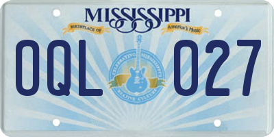 MS license plate OQL027