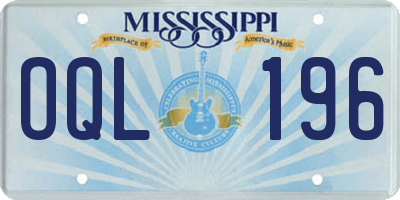 MS license plate OQL196
