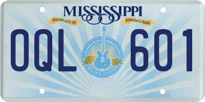 MS license plate OQL601