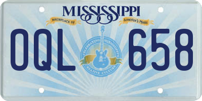 MS license plate OQL658