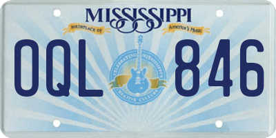 MS license plate OQL846