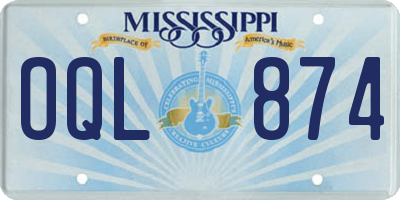 MS license plate OQL874