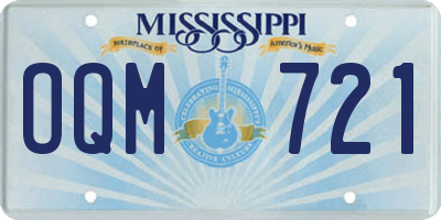 MS license plate OQM721