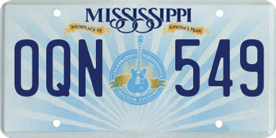 MS license plate OQN549