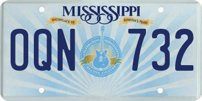 MS license plate OQN732