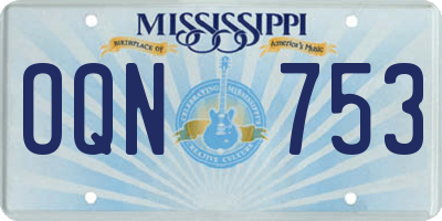 MS license plate OQN753