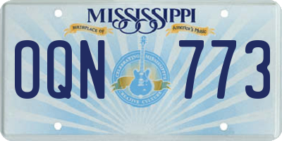MS license plate OQN773