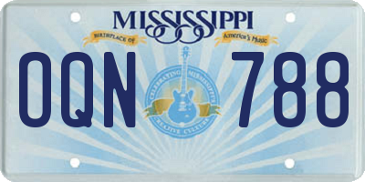 MS license plate OQN788