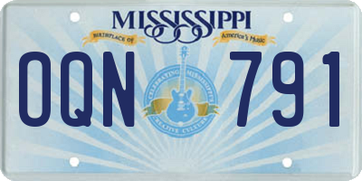 MS license plate OQN791