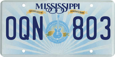 MS license plate OQN803