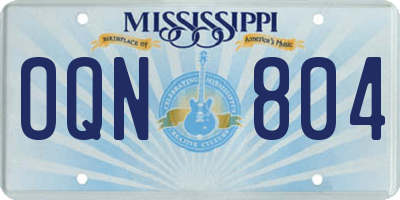 MS license plate OQN804