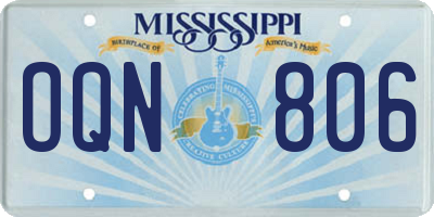 MS license plate OQN806