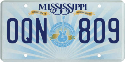 MS license plate OQN809