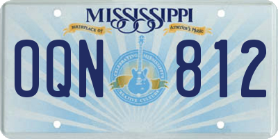 MS license plate OQN812