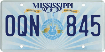 MS license plate OQN845