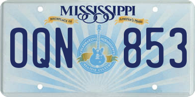 MS license plate OQN853