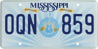 MS license plate OQN859