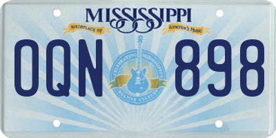 MS license plate OQN898