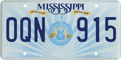 MS license plate OQN915