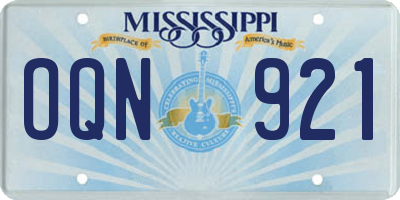 MS license plate OQN921