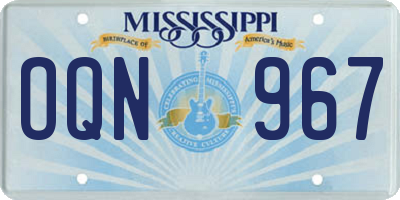 MS license plate OQN967