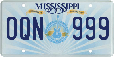 MS license plate OQN999