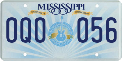 MS license plate OQO056