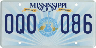 MS license plate OQO086
