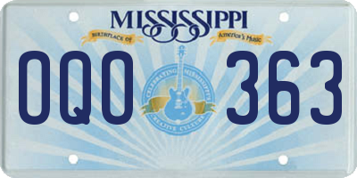 MS license plate OQO363