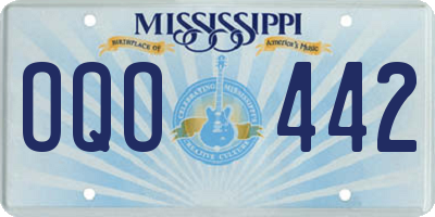 MS license plate OQO442