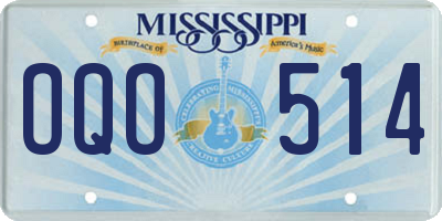 MS license plate OQO514