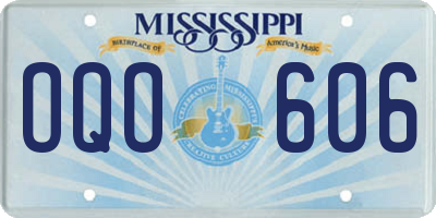 MS license plate OQO606