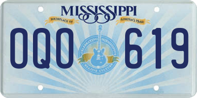 MS license plate OQO619